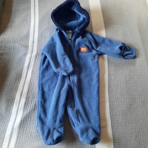 OKIE DOKIE Infant Woolen Coverall Snowsuit with Hoodie - Navy/ Lion, 3-6 months - Picture 16 of 16